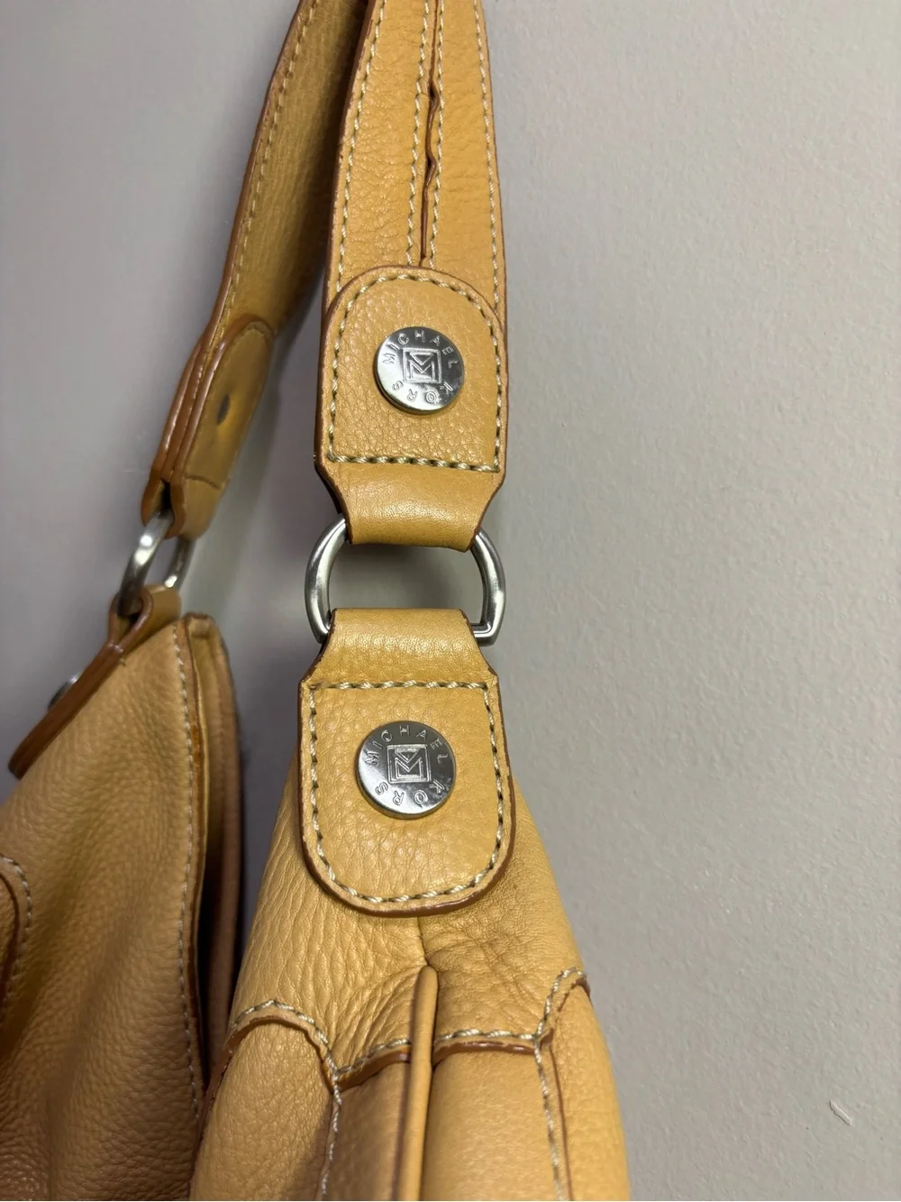 MICHAEL Michael Kors Pebbled Hobo Bag in Mustard Yellow